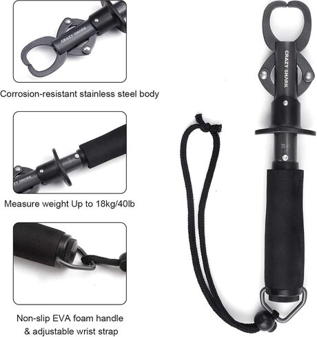 Fish Lip Gripper, Stainless Steel 40lb Fish Scale Holder in Saudi Arabia