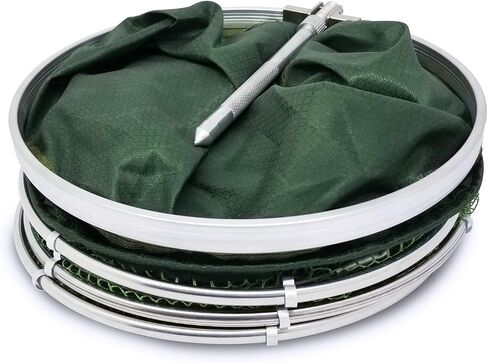 Kangdun Collapsible Fish Keeping Net - Rubberized Mesh Fishing Basket - Foldable Fish Live Well for Dock & Kayak - Keep Bait and Fish Alive in Saudi Arabia