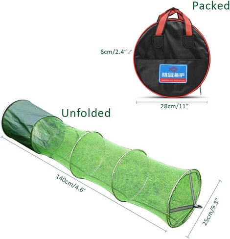 Kangdun Collapsible Fish Keeping Net - Rubberized Mesh Fishing Basket - Foldable Fish Live Well for Dock & Kayak - Keep Bait and Fish Alive in Saudi Arabia