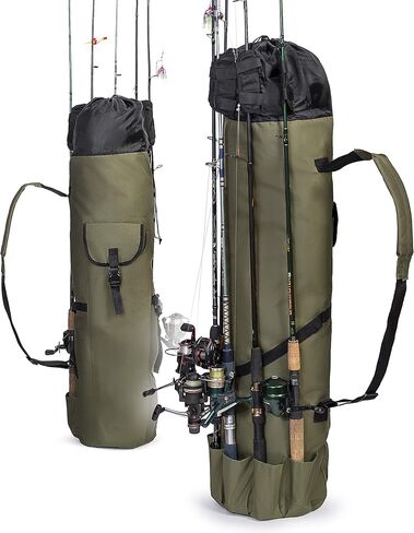 Besti Fishing Rod Organizer Bag (Portable) Shoulder Carry Home and Travel Storage | Professional Reel, Tackle, and Equipment Organization | Heavy-Duty, Water-Resistant (Black) in Kuwait