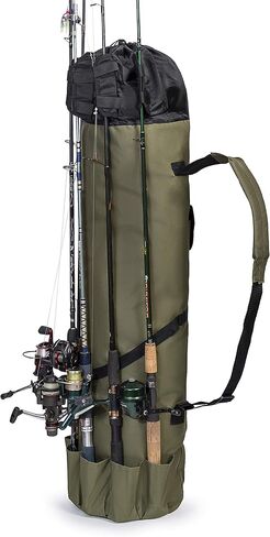 Besti Fishing Rod Organizer Bag (Portable) Shoulder Carry Home and Travel Storage | Professional Reel, Tackle, and Equipment Organization | Heavy-Duty, Water-Resistant (Black) in Kuwait
