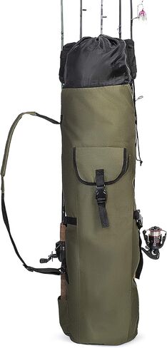 Besti Fishing Rod Organizer Bag (Portable) Shoulder Carry Home and Travel Storage | Professional Reel, Tackle, and Equipment Organization | Heavy-Duty, Water-Resistant (Black) in Kuwait