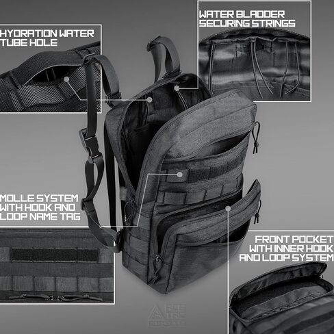 حقيبة ظهر ACETAC 1000D نايلون Mil-Spec التكتيكية MOLLE Hydration، مناسبة للمثانة 3L، تركيب سترة تكتيكية سهلة وضيقة in Kuwait