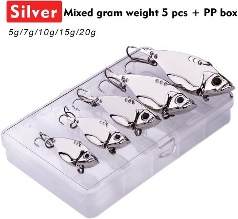 OriGlam 5pcs Fishing Spoons Hard Metal Lure, Fishing Lures Metal Spoons Hard Baits, Metal Fishing Lures for Bass Walleye Trout in Saudi Arabia