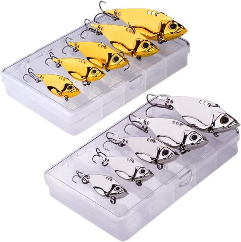 OriGlam 5pcs Fishing Spoons Hard Metal Lure, Fishing Lures Metal Spoons Hard Baits, Metal Fishing Lures for Bass Walleye Trout in Saudi Arabia