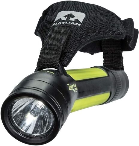 Nathan Zephyr Running Flashlight. Adjustable Hand-Held LED Light with Safety Whistle. For Runners, Walkers, Cyclist, Kids, Security. Handheld Dual Front and Back Light to See and Be-Seen. in Saudi Arabia