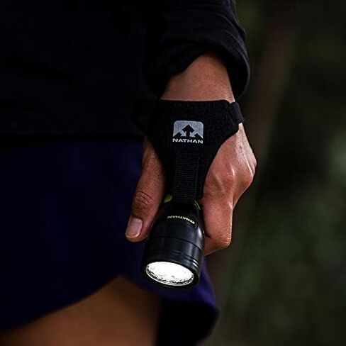Nathan Zephyr Running Flashlight. Adjustable Hand-Held LED Light with Safety Whistle. For Runners, Walkers, Cyclist, Kids, Security. Handheld Dual Front and Back Light to See and Be-Seen. in Saudi Arabia