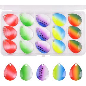 Colorado Blades Spinner Blades Lure Making Kit Fishing Blades Mixed Colors Spinnerbait Walleye Rigs DIY Fishing Lure Making Supplies for Trout Salmon Walleye 25/60pcs in Kuwait