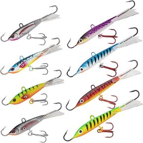 THKFISH Ice Fishing Jigs Ice Fishing Lures Ice Fishing Gear for Crappie, Panfish, Walleye, Bluegill Vertical Jigs Kit Ice Fishing Tackle 4PCS/8PCS 10g(0.35oz) 18g(0.63oz) in Kuwait