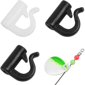 Quick Change Spinner Clevis - 100pcs Fishing Plastic Quick Snaps for Spinner Blades Plastic Fishing Clevis for Spinners Walleye Spinner Rig Crawler Harness Spinner Making Clevis Black/White