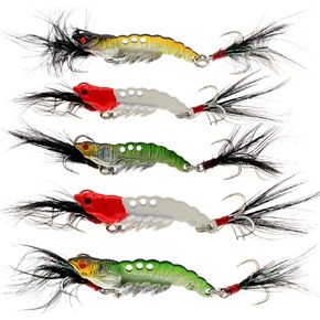 Proximitck 5 قطع من طُعم الصيد وملاعق الصيد وملعقة صب معدنية وطعم سمك السلمون المرقط مع ريشة للمياه العذبة والمياه المالحة in Kuwait