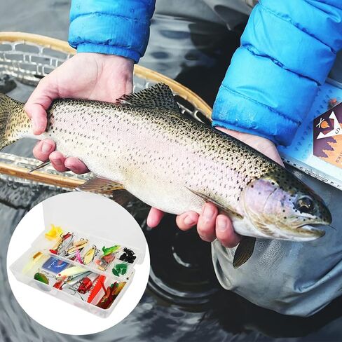 طقم طُعم صيد السمك 181 قطعة من FOCCTS، طقم صيد السمك، ملحقات صندوق معالجة الصيد متضمنة طعوم السمك، ديدان بلاستيكية ناعمة، رقصات كرانكبيت، طعوم دوارة، طُعم المياه العلوية، خطاف in Kuwait