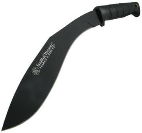 Smith & Wesson Outback SWBH 17in Full Tang Kukri with an 11.9in Stainless Steel Blade and Rubber Handle for Outdoor, Tactical, Survival and EDC,Black in Saudi Arabia