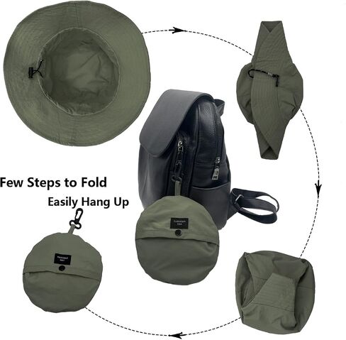 woogwin Waterproof Bucket Rain Hat with Chin Strap Quick Dry Packable Boonie Sun Hat Safari Hat UV Protection in Kuwait