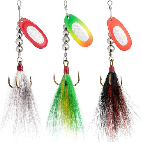 Dr.Fish Musky Spinner, 2/3oz 7" Bucktail Fishing Lure French Blade in Kuwait