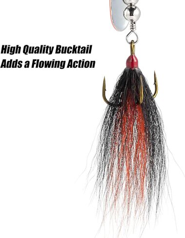 Dr.Fish Musky Spinner, 2/3oz 7" Bucktail Fishing Lure French Blade in Kuwait