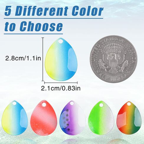 Colorado Blades Spinner Blades Lure Making Kit Fishing Blades Mixed Colors Spinnerbait Walleye Rigs DIY Fishing Lure Making Supplies for Trout Salmon Walleye 25/60pcs in Kuwait