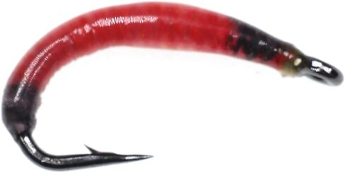 الويفر جاردن دودة فلاي حزمة من 20 قطعة، حجم 8 نيمف إيرث دودة واقعية تطير لسمك السلمون المرقط الطارد للصيد بلون أزرق مائل للصيد in Kuwait