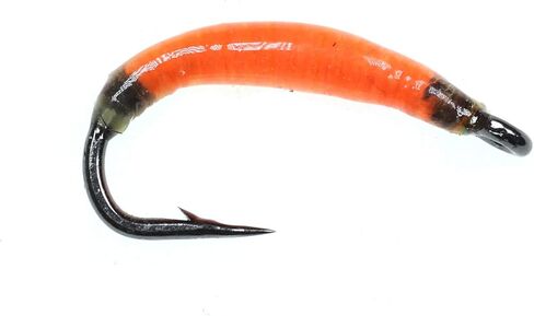 الويفر جاردن دودة فلاي حزمة من 20 قطعة، حجم 8 نيمف إيرث دودة واقعية تطير لسمك السلمون المرقط الطارد للصيد بلون أزرق مائل للصيد in Kuwait