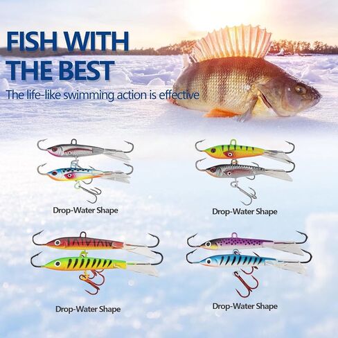 THKFISH Ice Fishing Jigs Ice Fishing Lures Ice Fishing Gear for Crappie, Panfish, Walleye, Bluegill Vertical Jigs Kit Ice Fishing Tackle 4PCS/8PCS 10g(0.35oz) 18g(0.63oz) in Kuwait