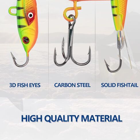 THKFISH Ice Fishing Jigs Ice Fishing Lures Ice Fishing Gear for Crappie, Panfish, Walleye, Bluegill Vertical Jigs Kit Ice Fishing Tackle 4PCS/8PCS 10g(0.35oz) 18g(0.63oz) in Kuwait