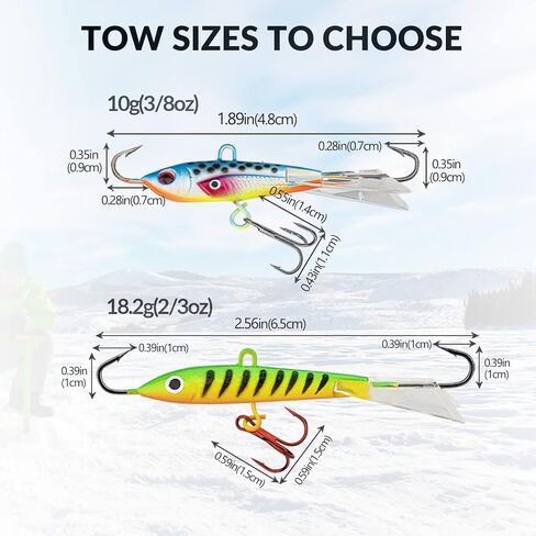 THKFISH Ice Fishing Jigs Ice Fishing Lures Ice Fishing Gear for Crappie, Panfish, Walleye, Bluegill Vertical Jigs Kit Ice Fishing Tackle 4PCS/8PCS 10g(0.35oz) 18g(0.63oz) in Kuwait