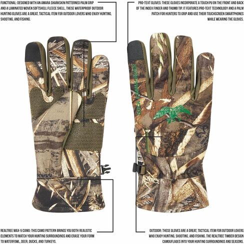 HOT SHOT Duck Commander x Men's Hen Realtree Max-5 Camo Glove - Lined, Touchscreen, Waterfowl Hunting Gloves in Saudi Arabia