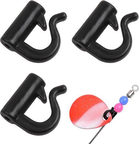 Quick Change Spinner Clevis - 100pcs Fishing Plastic Quick Snaps for Spinner Blades Plastic Fishing Clevis for Walleye Rig Crawler Harness Spinnerbait Black/White in Kuwait