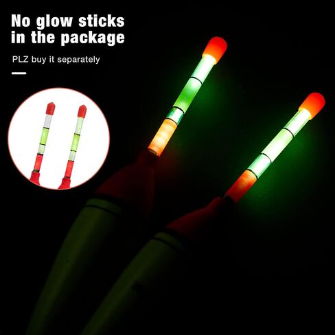10 Pieces EVA Foam Fishing Floats Without Fishing Glow Sticks, Night Lighted Fishing Bobbers Slip Floats with Glowing Stick Tubes for Fishing in Saudi Arabia