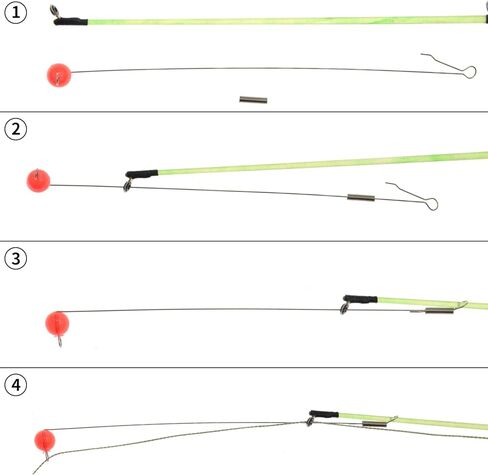 Yonihawk الجليد الصيد الربيع الأحمر بوبر توقف الفولاذ المقاوم للصدأ سلك الصيد مع الخرز الأحمر in Kuwait