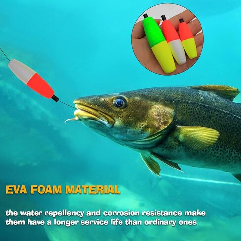 Zsrivk Peg Floats Slotted -18pcs Fishing Floats for Catfish - Fishing Foam Bobber Cigar Floats for Santee Rig - 2in, 2.5in, 3in in Kuwait