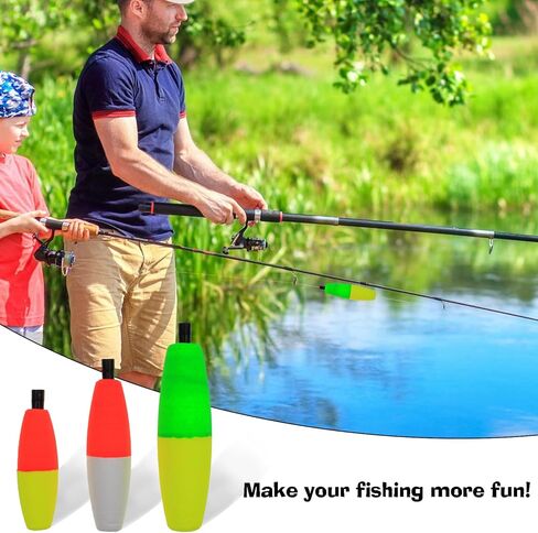 Zsrivk Peg Floats Slotted -18pcs Fishing Floats for Catfish - Fishing Foam Bobber Cigar Floats for Santee Rig - 2in, 2.5in, 3in in Kuwait