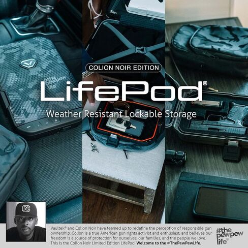 VAULTEK LifePod 10 Compact Lockable Weatherproof Case with Built-in Lock, Steel Security Cable, & TSA Handgun Case or Car Safe, Portable Travel Pistol Safe/Titanium Gray/Biometric in Kuwait