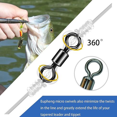 Eupheng Quick Change Fly Fishing Snaps Stainless Steel, Fishing swivels, Fast Easy & Secure, Hook Snaps for Flies, Jigs, Lures, Great Value Pack in Kuwait