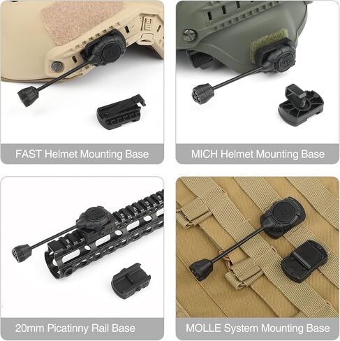 Tactical Helmet Light Military with IR + Red LED Task Lamp, Survival Signal Light Helmet Accessories Mount for Mich Fast Helmet Molle System 20mm Picatinny Rail Outdoor Sports in Kuwait