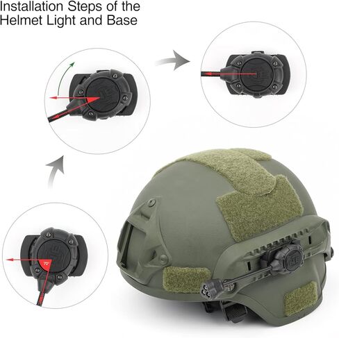 Tactical Helmet Light Military with IR + Red LED Task Lamp, Survival Signal Light Helmet Accessories Mount for Mich Fast Helmet Molle System 20mm Picatinny Rail Outdoor Sports in Kuwait
