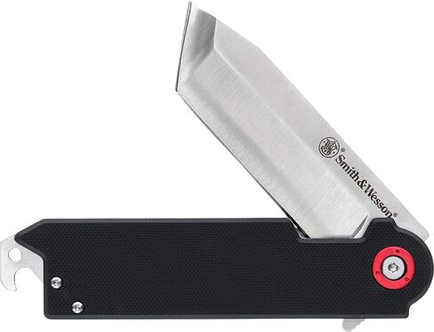 Smith & Wesson Accessories Smith & Wesson Big Benji Featuring 8Cr13MoV Stainless Steel Tanto Blade, G-10 Handles, Bottle Opener, and Money Clip in Saudi Arabia