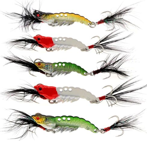 Proximitck 5 قطع من طُعم الصيد وملاعق الصيد وملعقة صب معدنية وطعم سمك السلمون المرقط مع ريشة للمياه العذبة والمياه المالحة in Kuwait