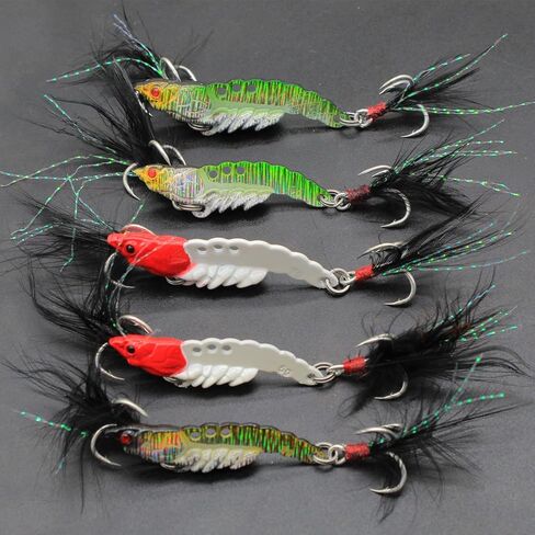 Proximitck 5 قطع من طُعم الصيد وملاعق الصيد وملعقة صب معدنية وطعم سمك السلمون المرقط مع ريشة للمياه العذبة والمياه المالحة in Kuwait