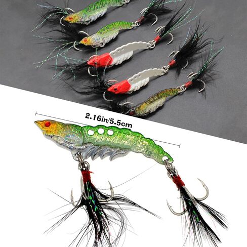 Proximitck 5 قطع من طُعم الصيد وملاعق الصيد وملعقة صب معدنية وطعم سمك السلمون المرقط مع ريشة للمياه العذبة والمياه المالحة in Kuwait