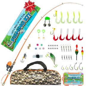 Kids Fishing Pole and Tackle Box Kit - Telescopic Kids Fishing Poles for Boys Perfect to Inspire a Lifetime Passion - Durable Youth Fishing Pole with Accessories Included and Non-Slip EVA Foam Handle in Saudi Arabia
