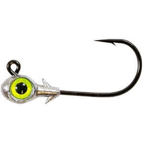 Z-MAN Fishing Trout Eye Jighead Lures 1/4 oz 3 Pack 3D Eyes Heavy Duty 2/0 Black Nickel Hooks, Chartreuse, Multi, One Size in Saudi Arabia
