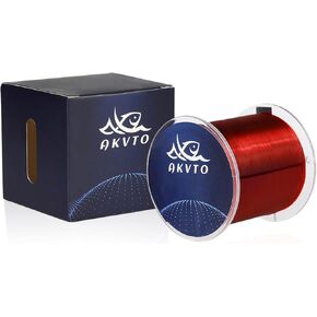AKVTO Premium MONOFILAMENT Fishing LINE- Monofilament Fishing Line 500Yds - Ultimate Strength Abrasion Resistant Leader Line Strong Mono, Mono Fishing Line 10-35LB, Low- & High-Vis Available