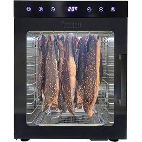 Kalahari Khabu Biltong Boss Biltong Maker and Drying Cabinet, Stainless Steel Food Dehydrator with Full Temperature Control, 10 Tray Capacity, for Meat, Vegetables and Fruits, Black (800w) in Saudi Arabia