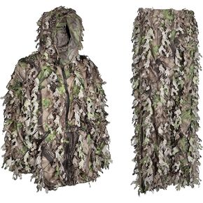 North Mountain Gear Woodland Camo Ghillie Suit 3D Leaf مع سحابات وجيوب in Kuwait