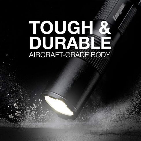 مصباح يدوي تكتيكي إنرجايزر TAC 1AA LED، حزمة من 1 ومصباح يدوي تكتيكي LED، مصباح يدوي ساطع شديد التحمل لحالات الطوارئ ومعدات التخييم، مصباح يدوي EDC مقاوم للماء، حزمة من 1، أسود in Kuwait