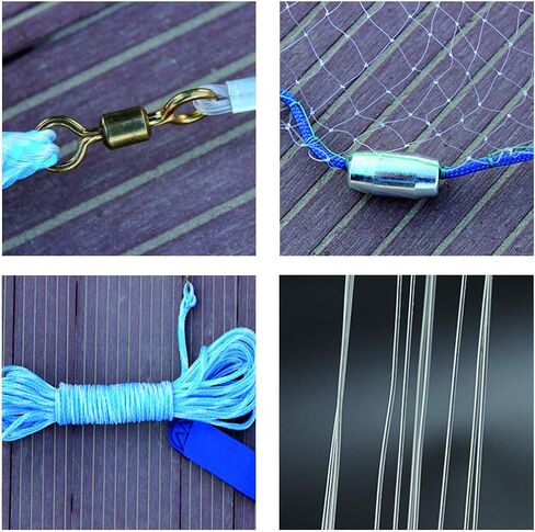 Cast Fishing Net with Aluminum Frame, 0.8 inch Mesh, 7.8-13.8 ft Diameter in Kuwait