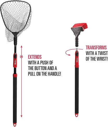 Ego S2 Slider Fishing Net, Ultimate Fishermen’s Tool Telescoping Handle, Replaceable Head, Salt & Freshwater, 29-60" Handle, 19x21 Inch Hoop in Saudi Arabia