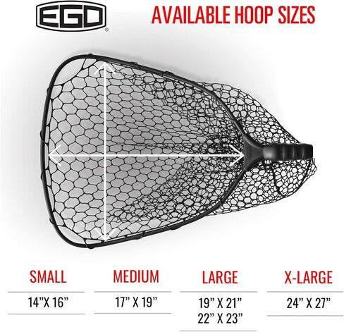 Ego S2 Slider Fishing Net, Ultimate Fishermen’s Tool Telescoping Handle, Replaceable Head, Salt & Freshwater, 29-60" Handle, 19x21 Inch Hoop in Saudi Arabia