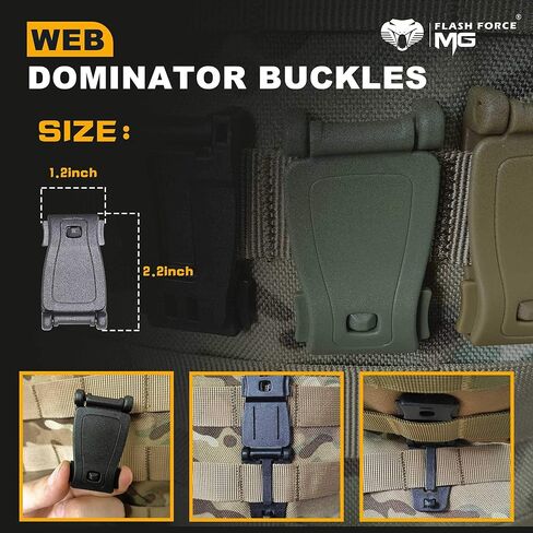 مجموعة MGFLASHFORCE مكونة من 18 ملحقًا من ملحقات Molle ومشابك وأشرطة مرفقة مع حقيبة لحقيبة ظهر تكتيكية مقاس 1 بوصة وسترة تكتيكية in Kuwait